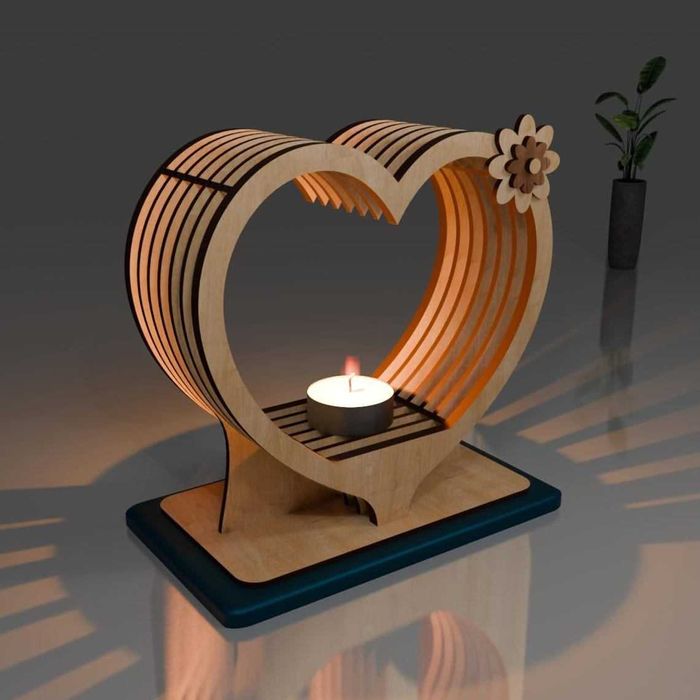 Porta velas em forma de coração