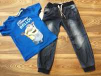 Zestaw, komplet, spodnie name it, bluzka, t-shirt minionki