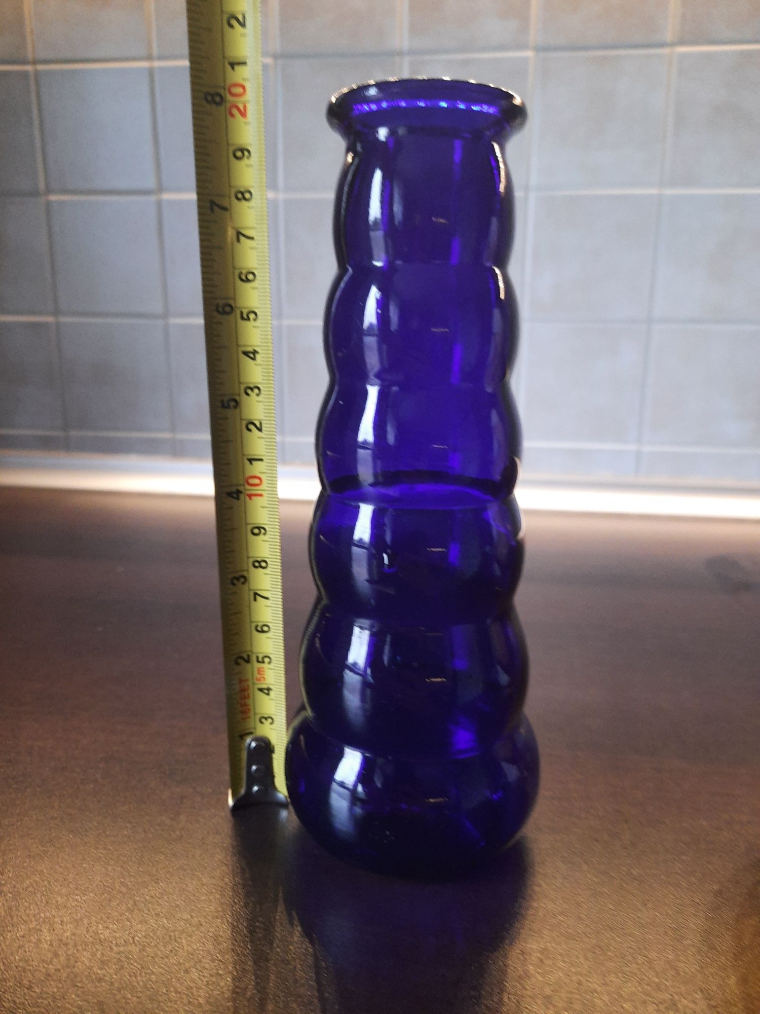 Niebieski kobaltowy wazon wysoki chabrowy wazon