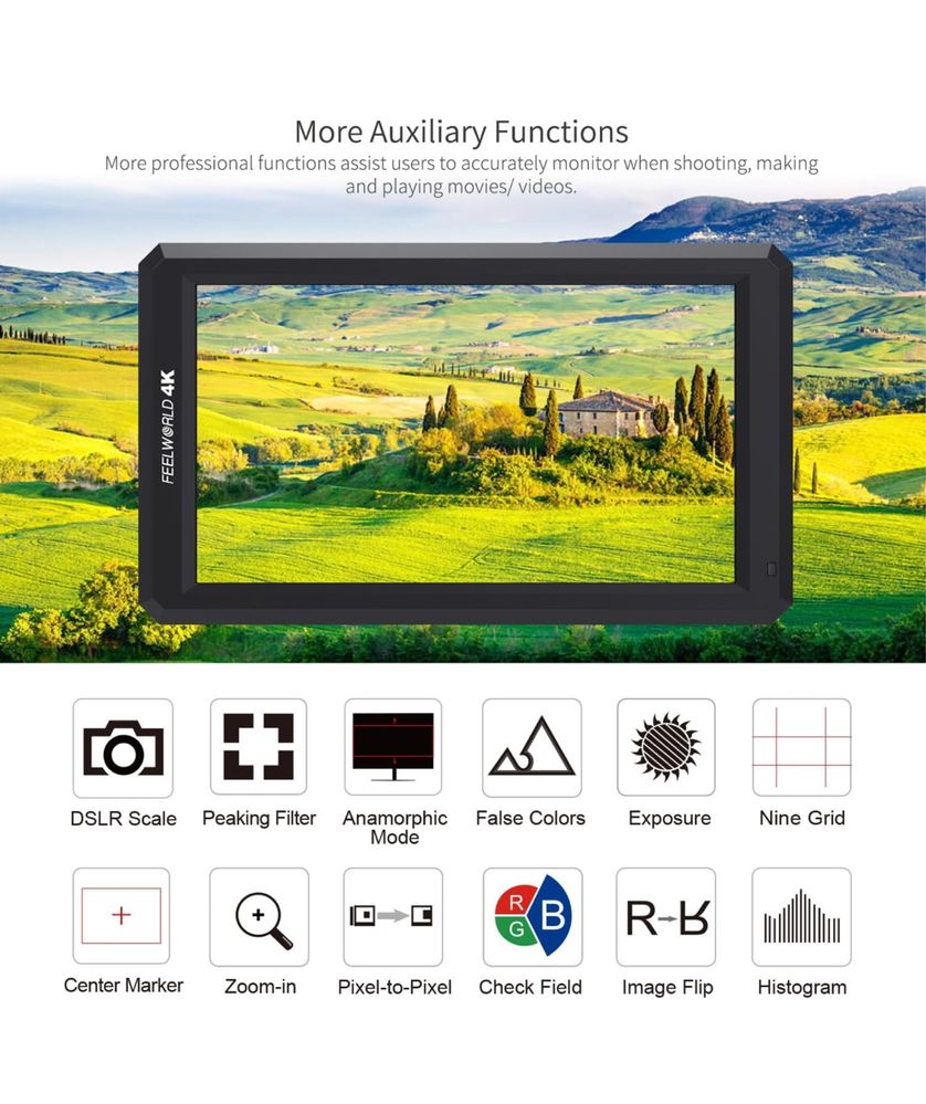 Monitor para DSLR Feelworld F6, 4K, HDMI, 5,7”