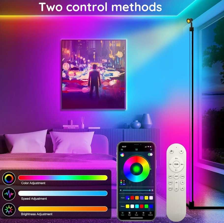 Lampa Narożna LED RGB z Oświetleniem Zachodu Słońca