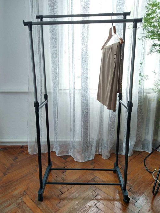 Стійка вішалка телескопічна для одягу та взуття 140 см нова