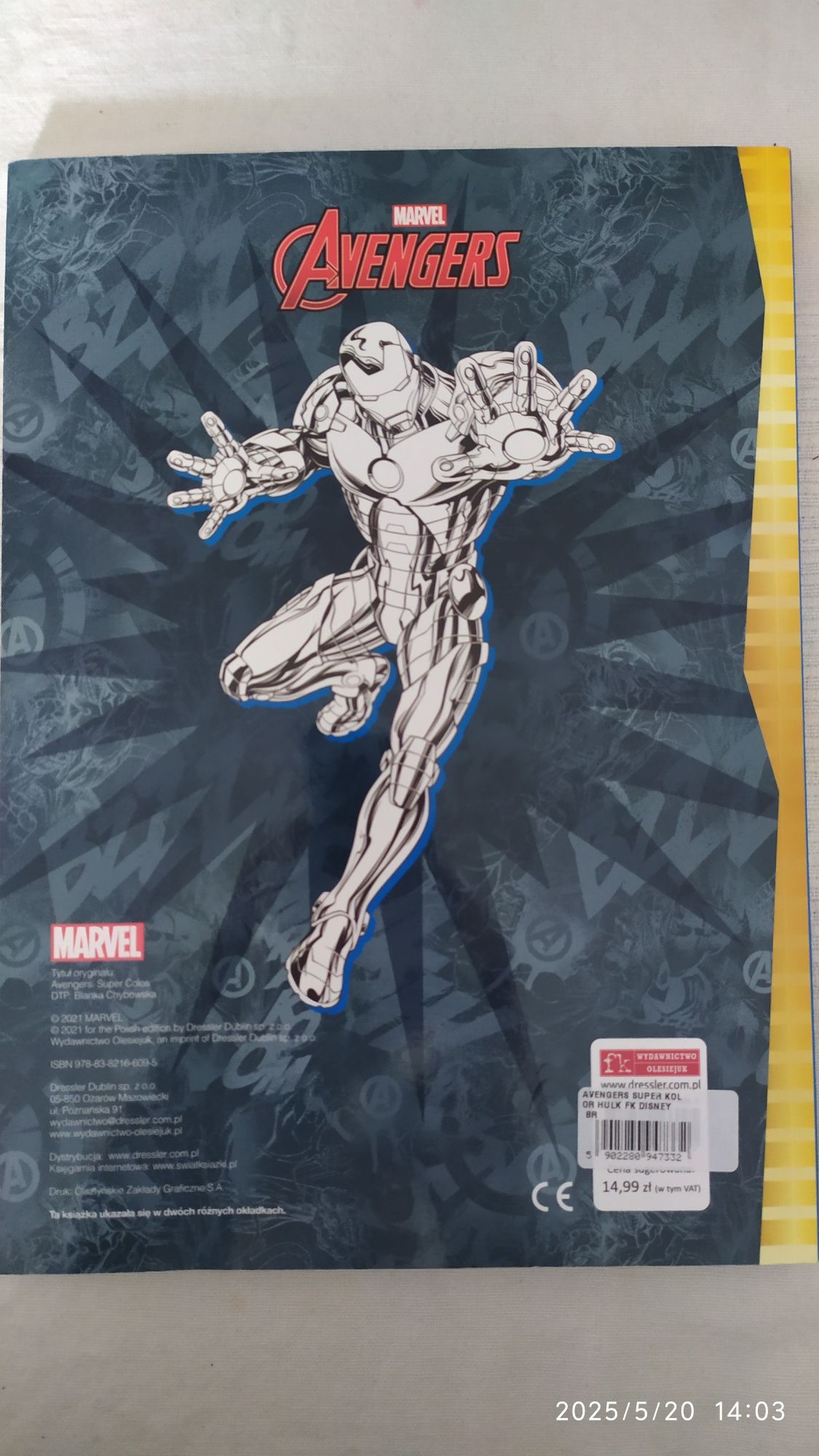 123. Marvel Avengers Super kolorowanki ponad 60 + pencil case