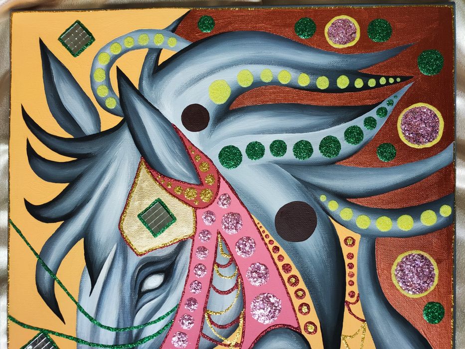 Картина "Новогодний конь"