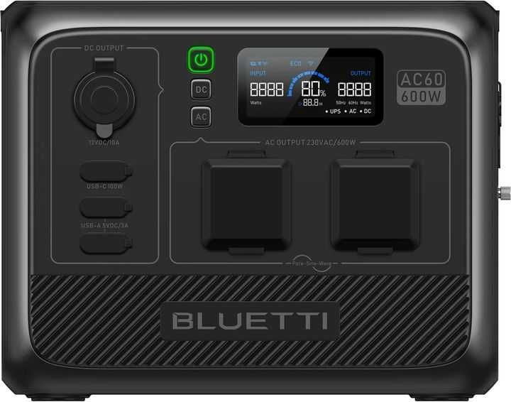 Зарядная станция Bluetti AC60 600 Вт в упаковке с гарантией Розетка