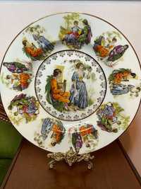 Фарфоровая тарелка с медальонами Галантные Пары Бавария Германия