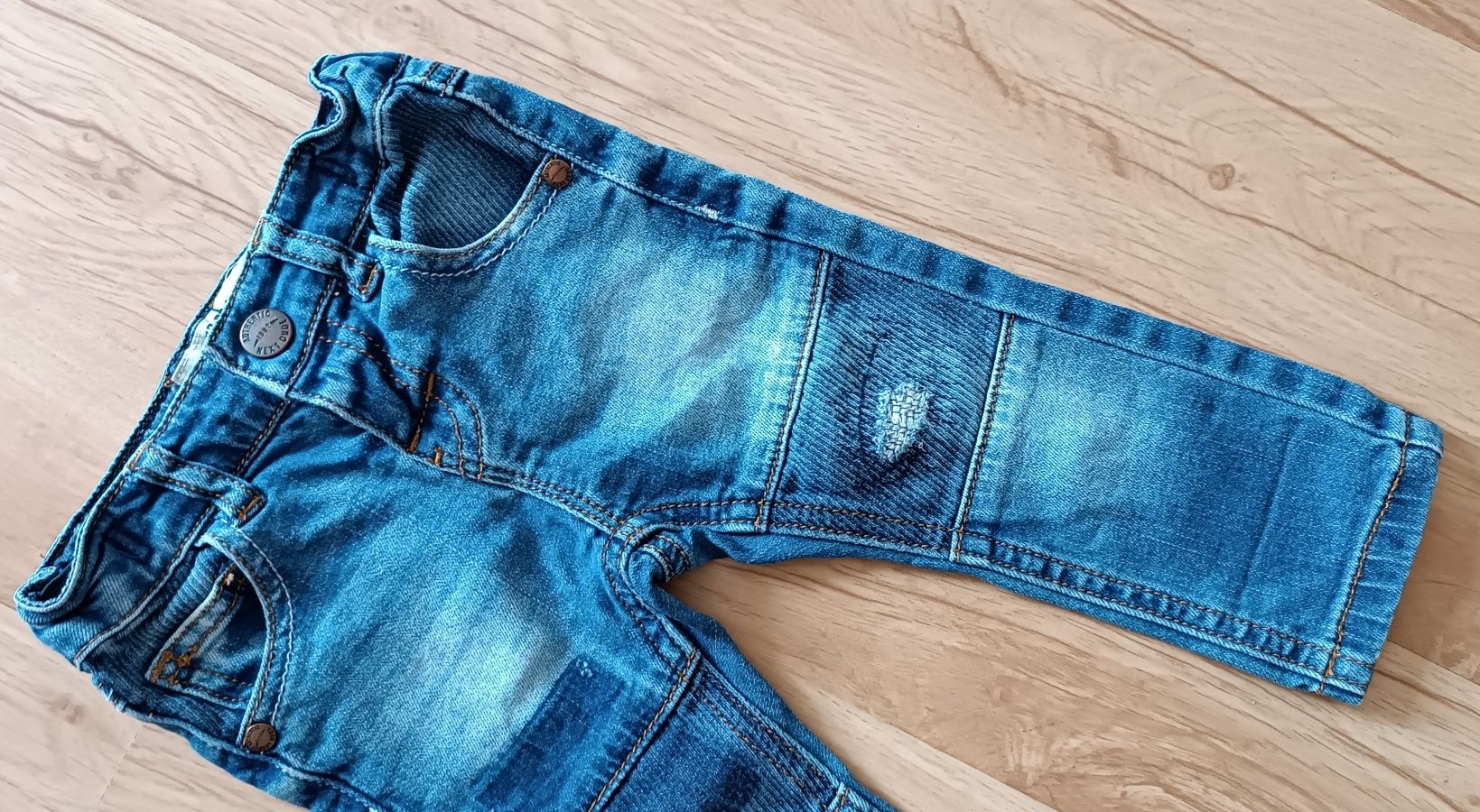 Next 62 68 spodnie jeansy jeansowe dla chłopca dziewczynki 3-6