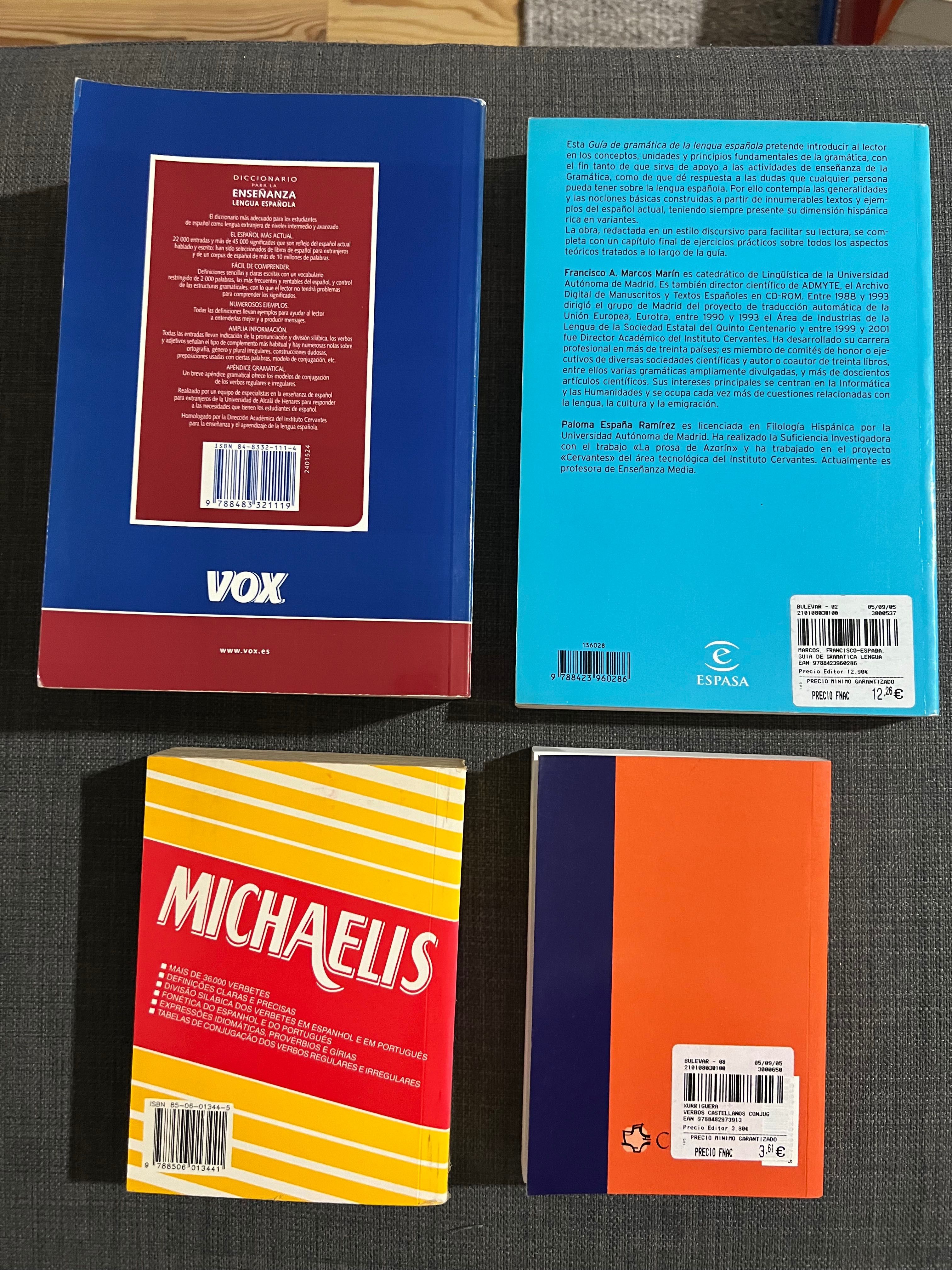 Dicionários e gramáticas de espanhol