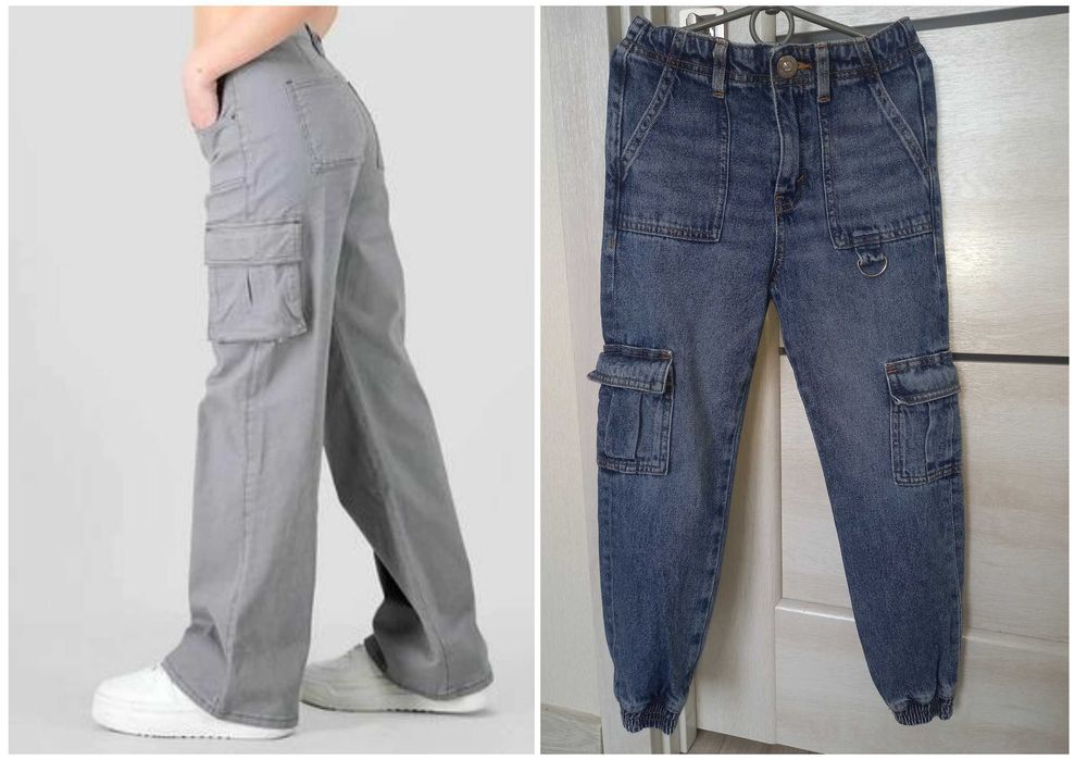 Шкільні штани брюки джинси карго джогери для дівчинки 8-9 років 134