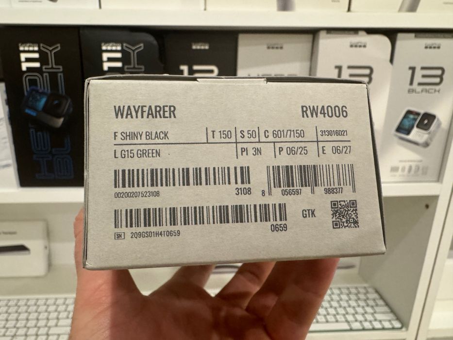 Окуляри з камерою Ray-Ban Meta Wayfarer Shiny Black Green RW4006  Нові