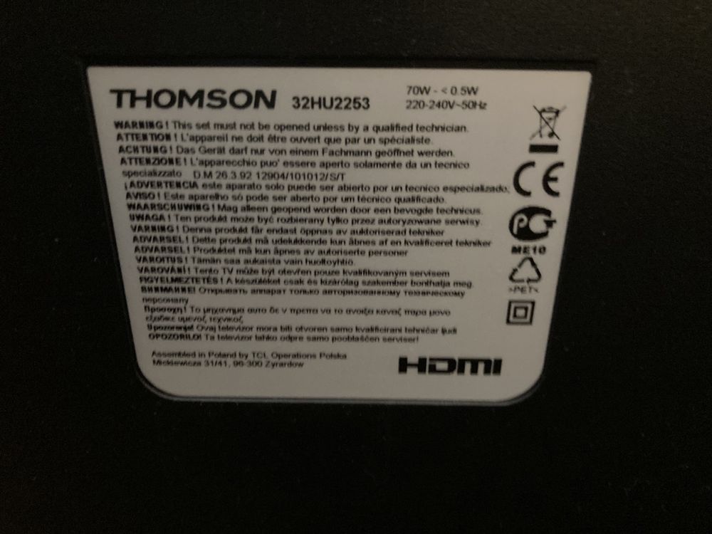 Telewizor LED Thomson 32HD3306 32" HD Ready czarny