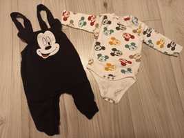 Komplet Mickey Mouse, Disney body i ogrodniczki rozmiar 62