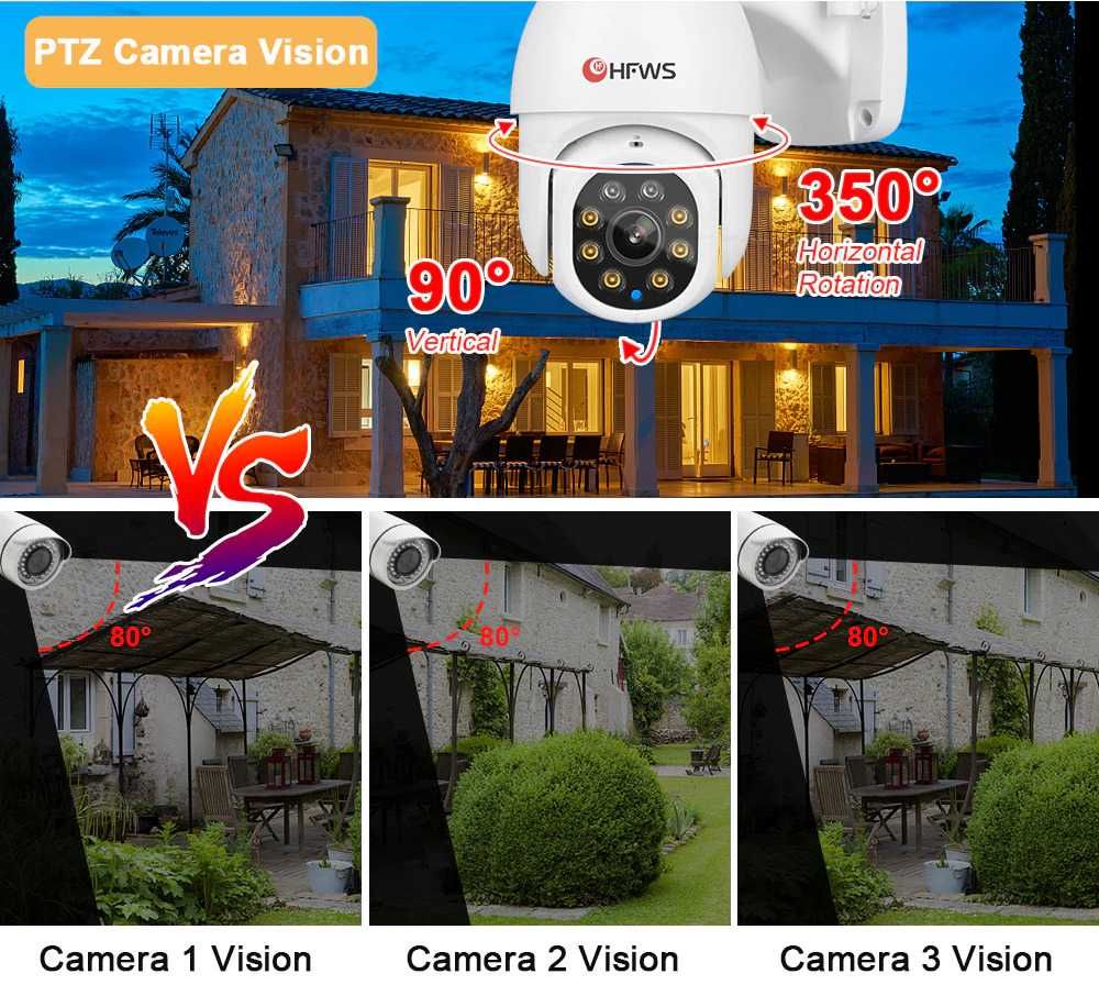 Kit Vídeo Vigilância WIFI Profissional 4 Cameras Exterior 1080P