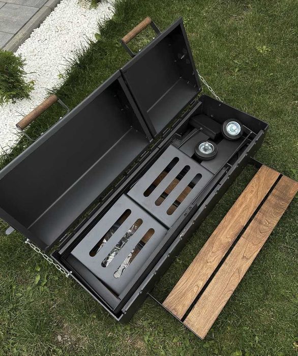 УВАГА / Мангал з металу 5 мм з решіткою для гриля ПОСИЛЕНИЙ