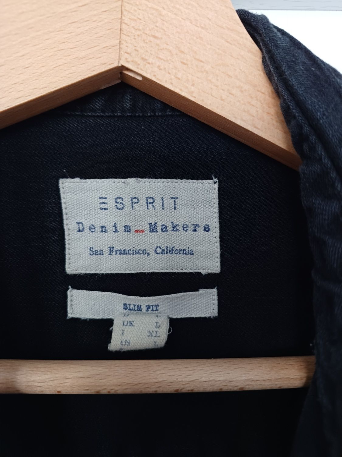 Esprit czarna koszula męska stan idealny, rozmiar L,gruby materiał