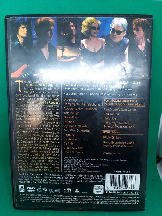 4 koncery DVD Pink Floyd Pompeii,Fish,Blondie, ELP