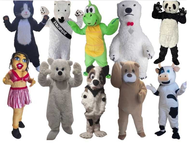 Żywe maskotki wynajem wysyłkowy strojów Misio Piesek Panda Kot Smok