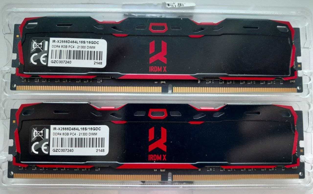 Оперативна пам'ять Goodram DDR4-2666 16GB (8+8) PC4-21300 IRDM X Black