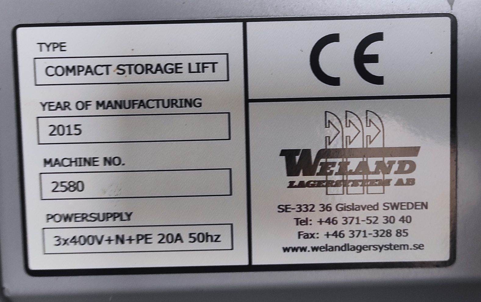 Automatyczny regał windowy Weland 2580