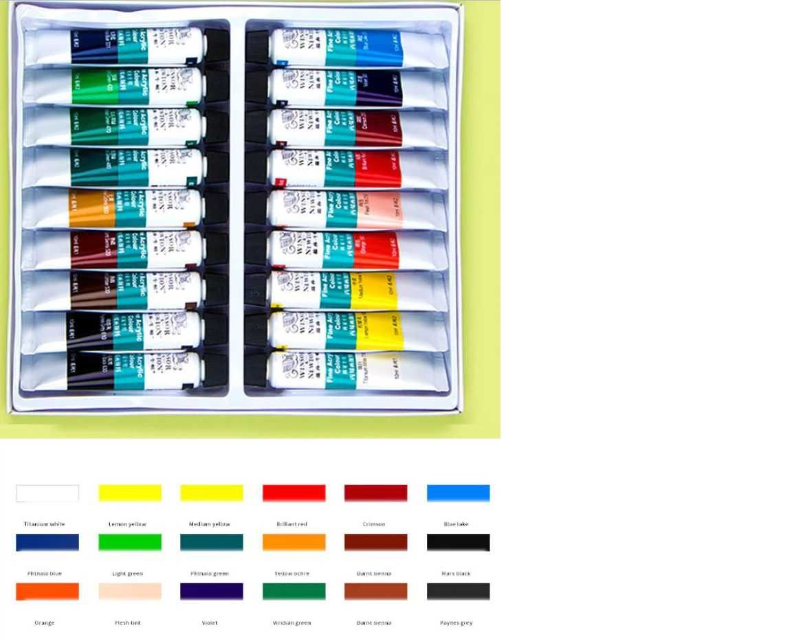 Професійний набір акрилових фарб Winsor & Newton (18 * 10 мл.)