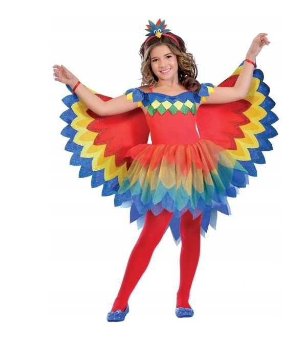 Kostium Strój dziecięcy przebranie Papuga Ptak Wróżka 110-116 cm