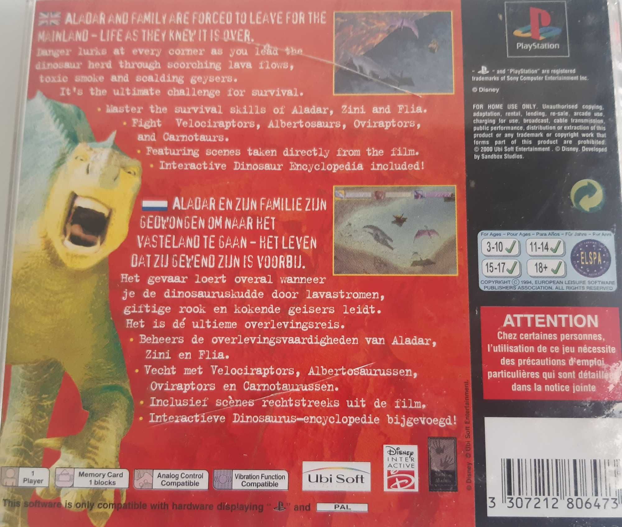 Jogo Original PlayStation 1 PS1 Disney's Dinosaur