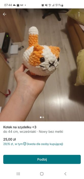 Kotek na szydelku