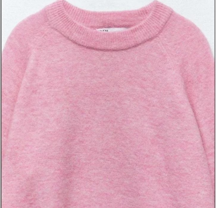 Жіночий теплий светр Zara з альпаки та вовни рожевий L