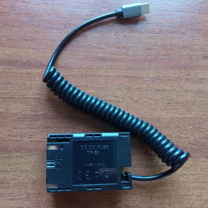 Адаптер живлення TYPE C, акумулятор-муляж LP-E6, LP-E6N для Canon