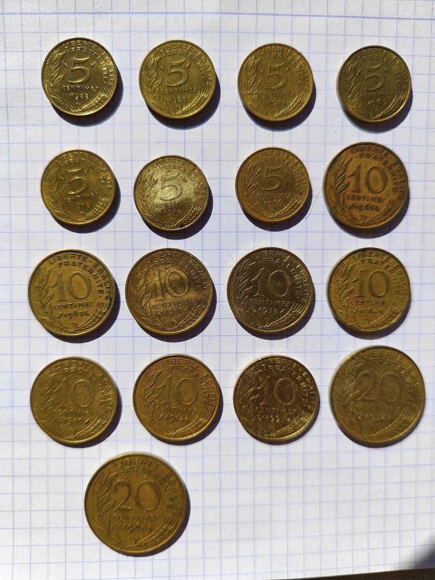 Lote de 29 moedas de França pré euro (todas diferentes)