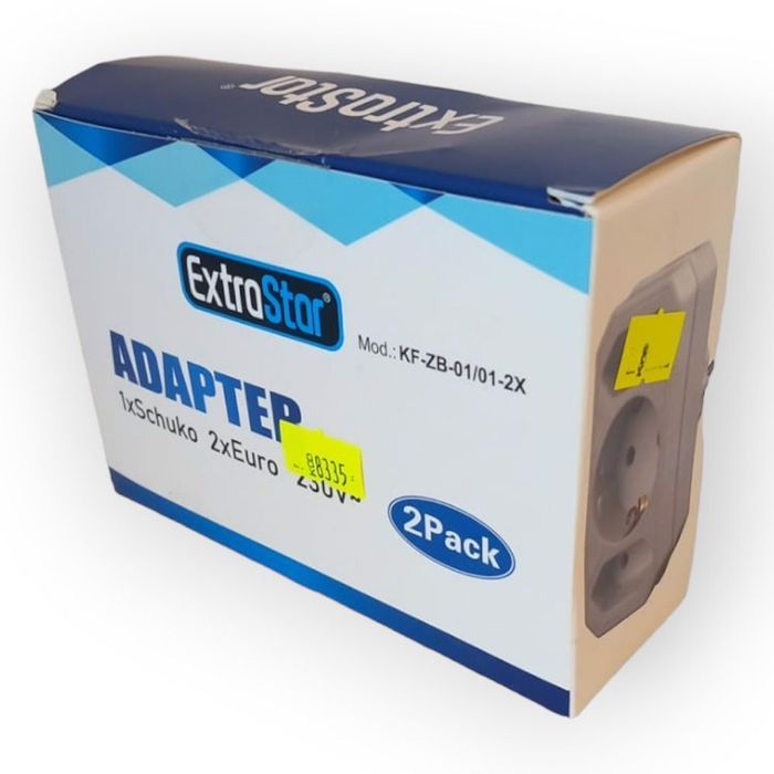 płaski adapter na 3 wtyczki 3500w 16a biały 2szt.