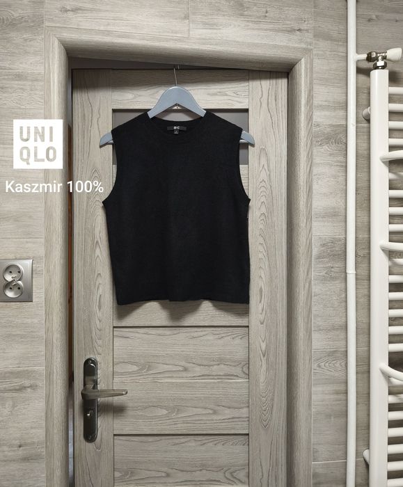 Sweter kamizelka bezrękawnik 100% kaszmir cashmere kaszmirowy Uniqlo