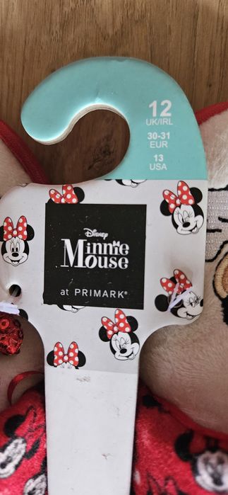 Дитячі теплі тапки на липучці Міні  Маус