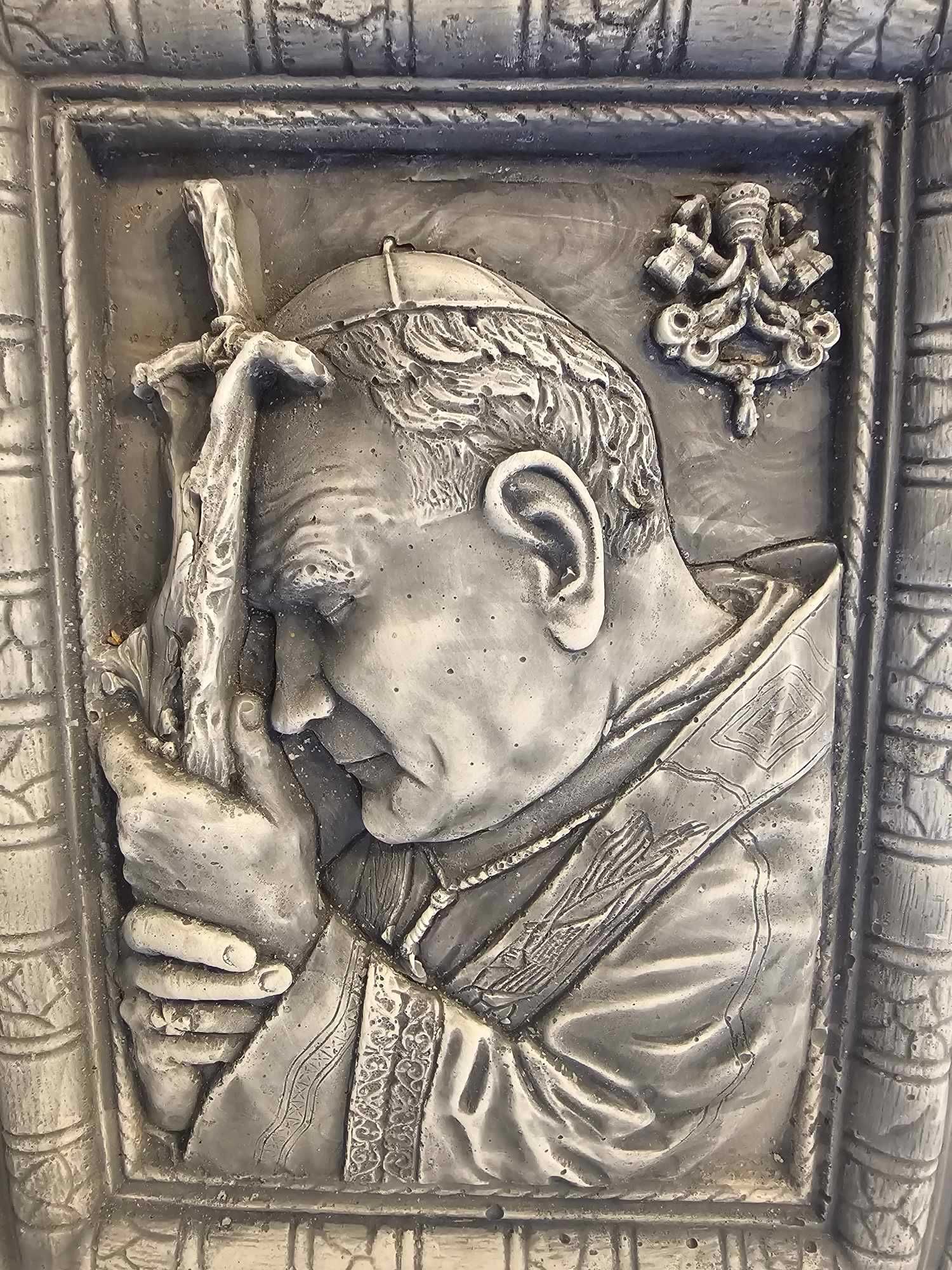 Płaskorzeźba Święty Jan Paweł II 32x42 dekor gips DEKORACJA rzeżba