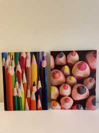 2 quadros lápis coloridos