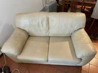 Conjunto de 2 sofás em pele