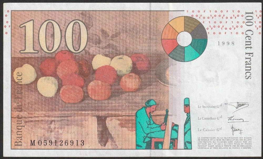 Francja 100 franków 1998 - Cezanne - stan 2