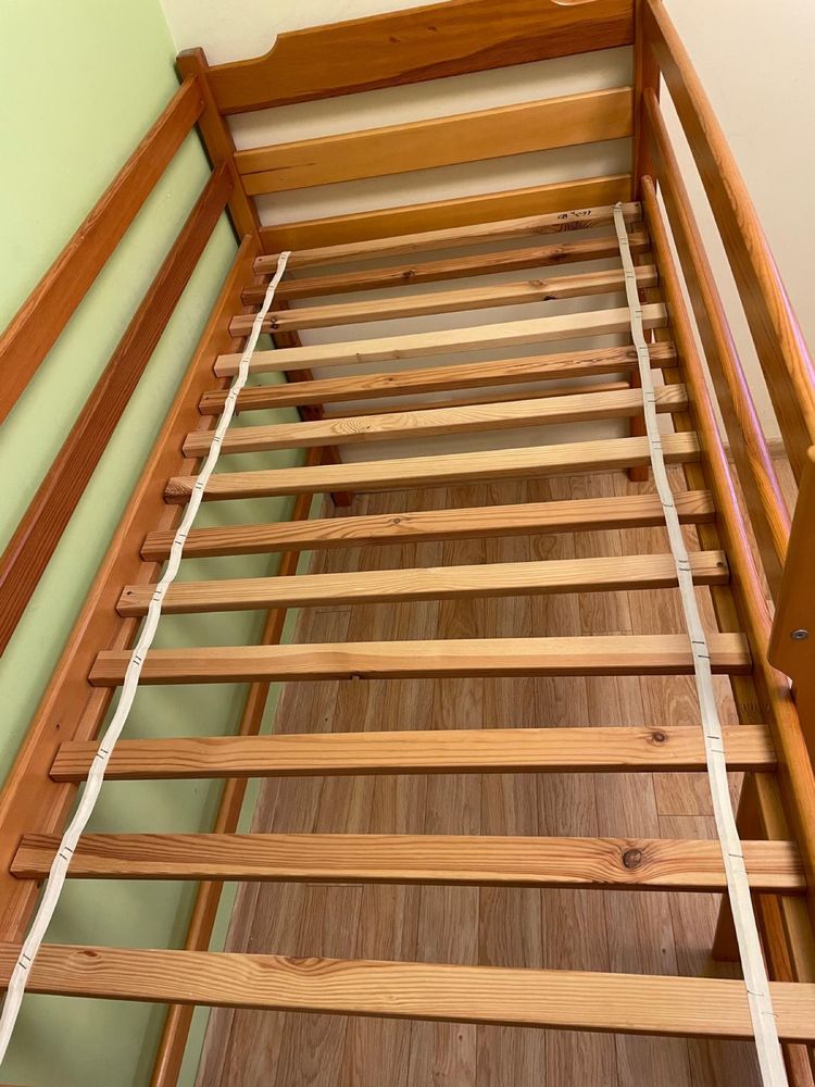 Drewniane solidne Łóżko/łóżeczko dziecięce 160x80 antresola drabinka