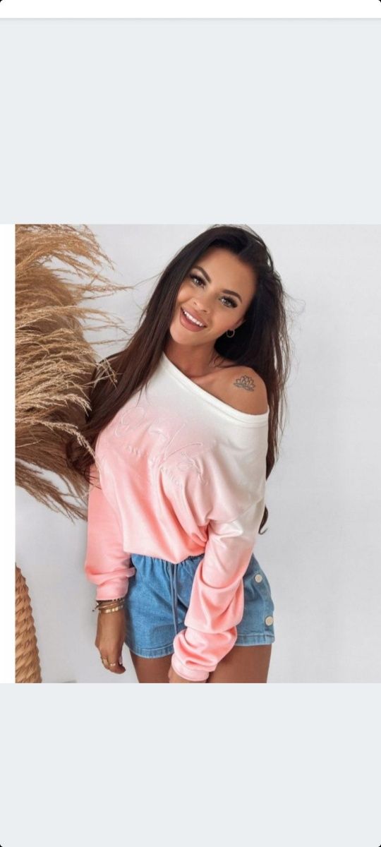 Bluza gradient ola voga ombre welurowa bluzka zamszowa