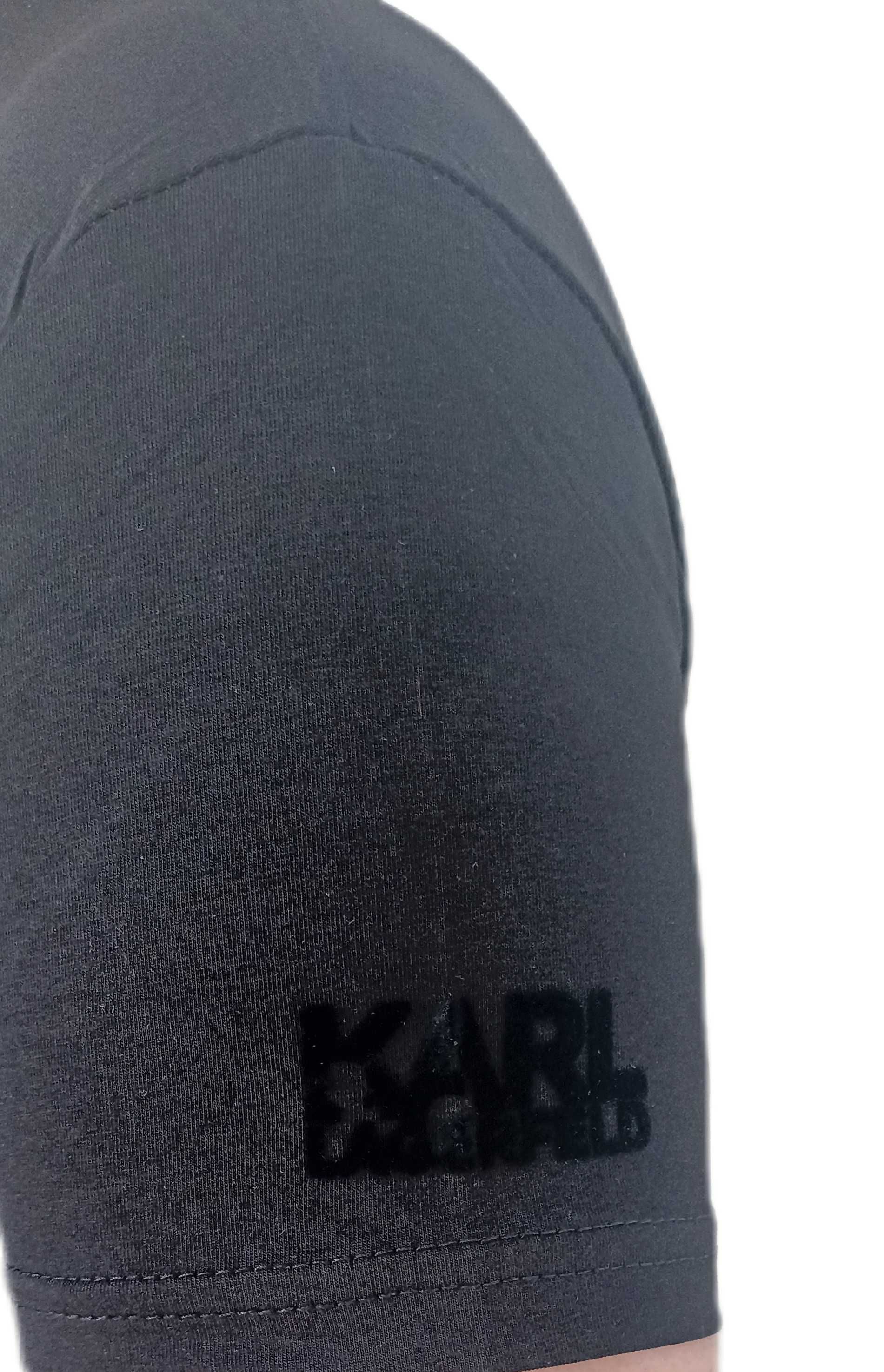 Karl Lagerfeld T-shirt koszulka czarna r.S
