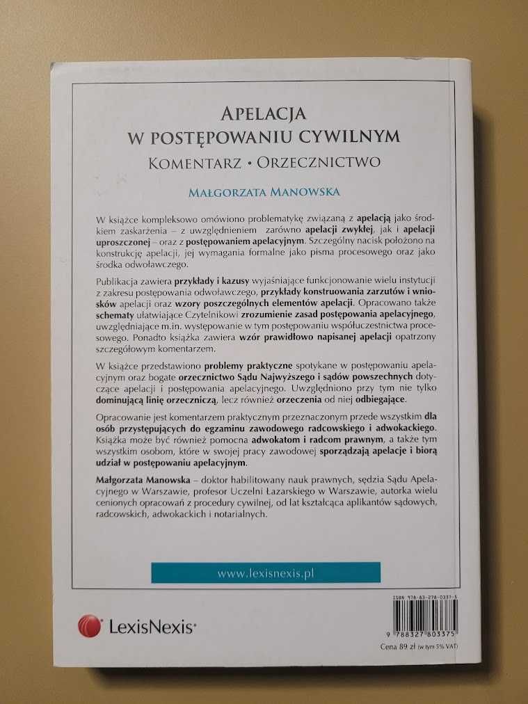 Apelacja w postępowaniu cywilnym Komentarz Orzecznictwo