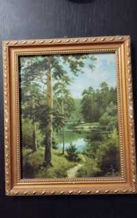 Картина Озеро в лесу