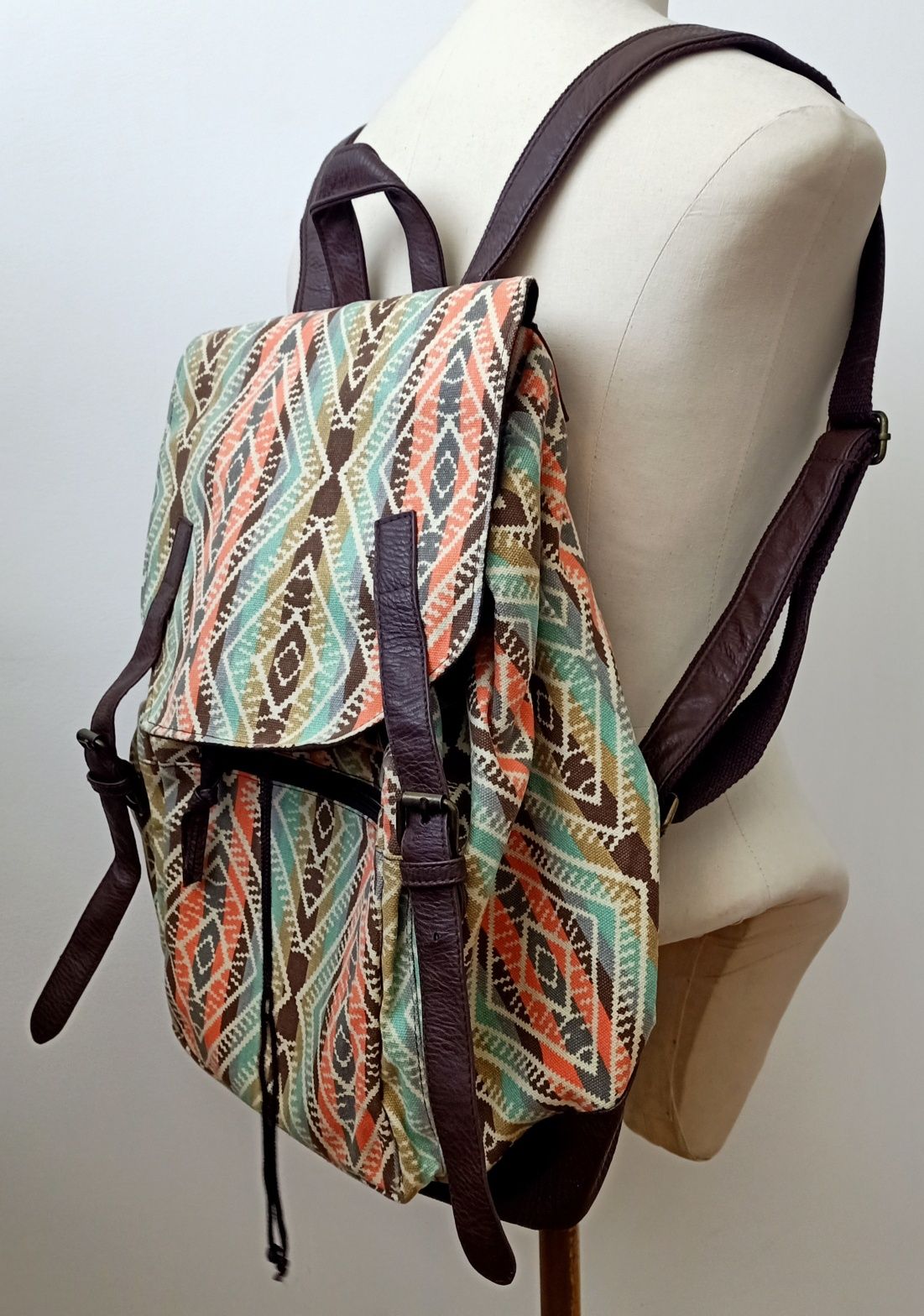 Mochila grande estampada Natura