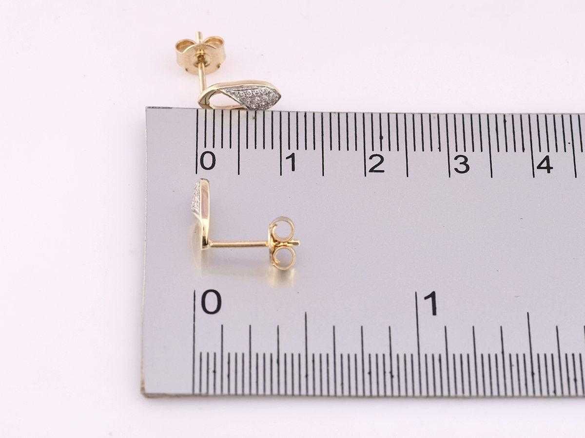 Brincos em Ouro Amarelo 14K com Diamantes – Proveniência Antuérpia