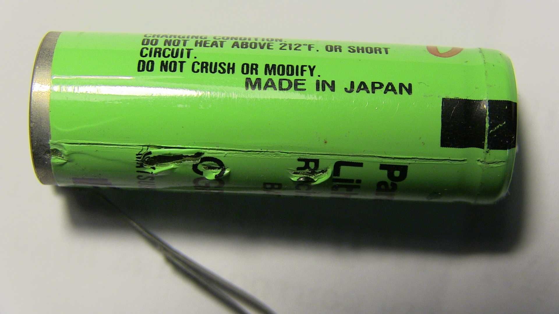 Аккумулятор 17500 (5см) Li-on 3.7V Panasonic CGR 1000mAh -реал. измер.
