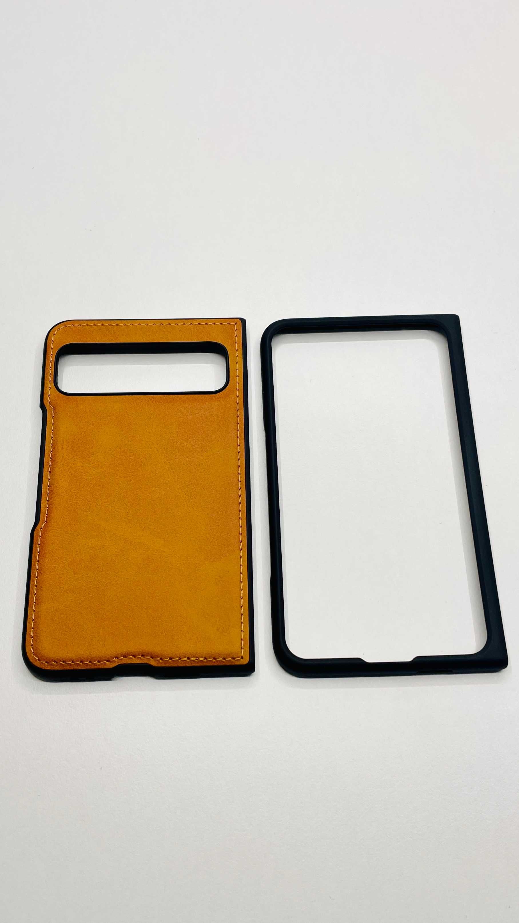 Plecki Etui do Google Pixel Fold 2023 Brązowe Skórzane Foluu