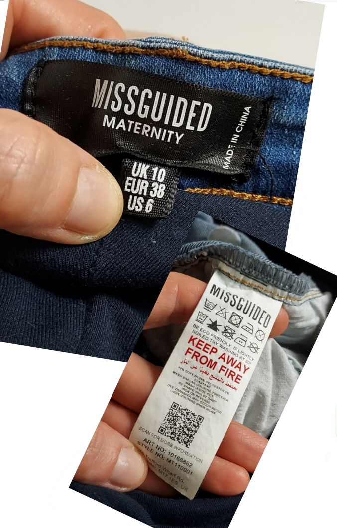 Missguided Maternity_jeansy ciążowe__38/M L72cm