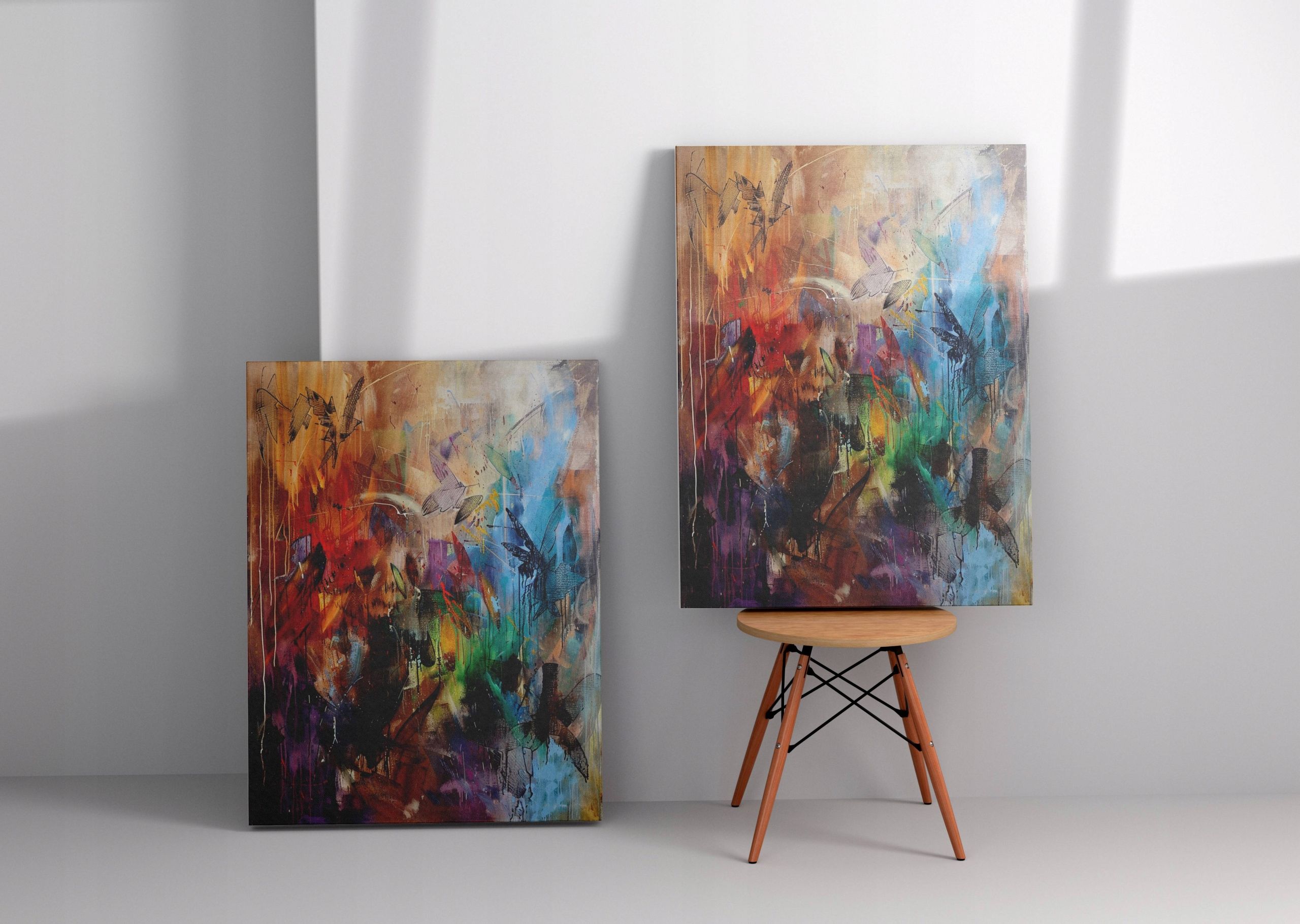 Obraz na płótnie "Abstrakcyjne Linie i Kolory" 60x80 cm