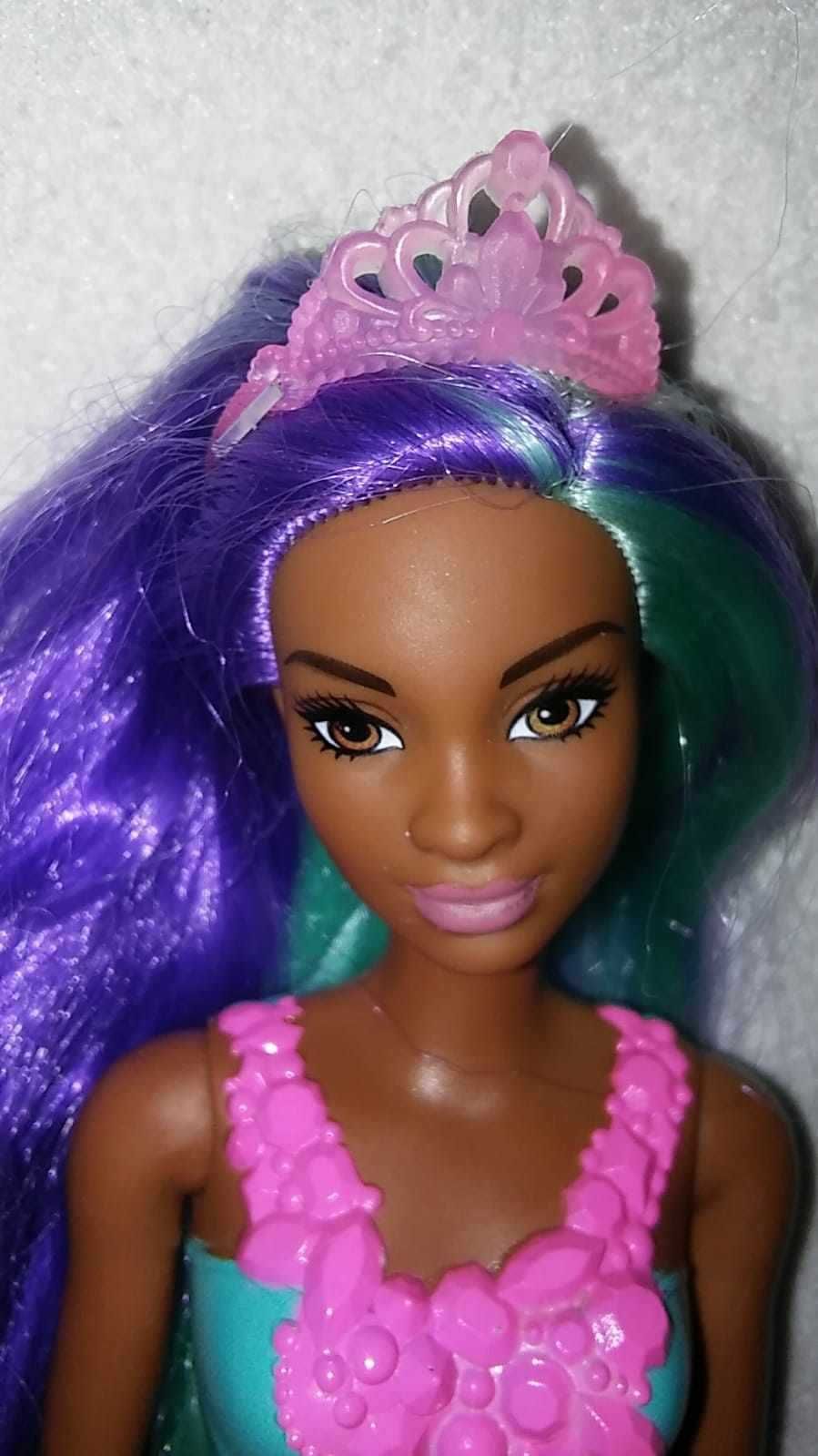 Lalka Barbie Dreamtopia czarnoskóra Syrenka Turkusowo-fioletowe Włosy