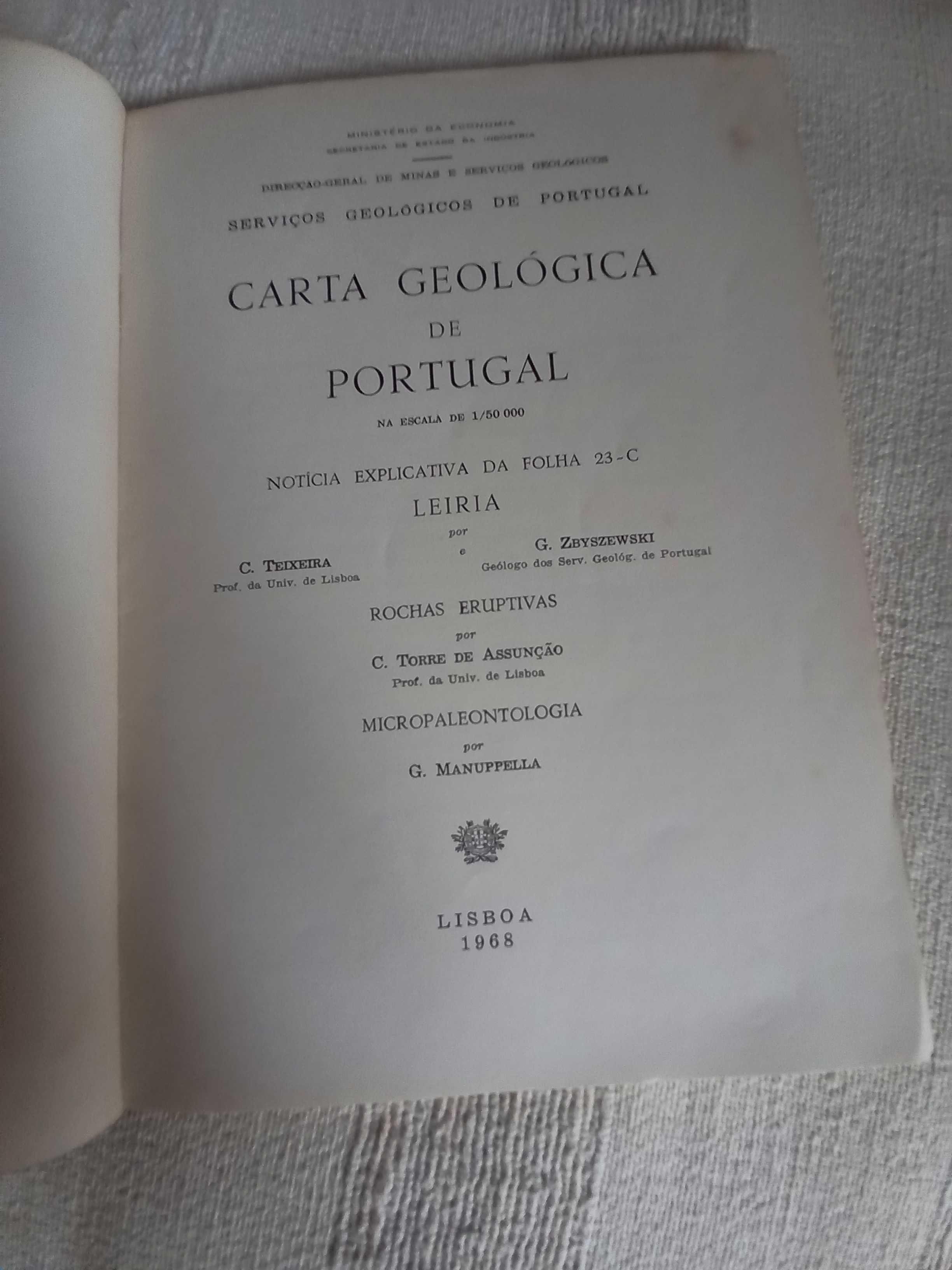 carta geológica de Leiria em 1 9 6 8